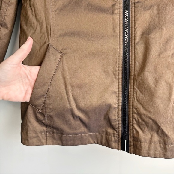 Gallery Petite Quilted Reversible Coat Jacket Black Brown Pockets Petite Medium - Picture 5 of 8